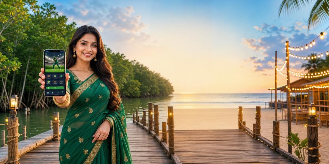 কক্সবাজারের সৈকতে একজন ব্যবহারকারী মোবাইলে ক্রিকেট বেটিং করছেন
